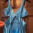 David's Bridal David’s Bridal Blue Satin A-Line Dress Size 4 Photo 7