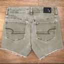 American Eagle  Hi-Rise Super Stretch Olive Green Denim Shorts Size 2 (SHT008) Photo 1