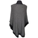 Banana Republic  Sweater Womens M Cape Poncho Wool Blend Mock Neck Striped Black Photo 7