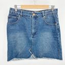 Cotton On  91 Light Wash Blue Denim Raw Hem Mini Jean Skirt Women's Size 8 Photo 0