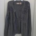 DKNY Grey Cardigan with Flower Photo 0