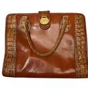 Brahmin Vintage  Brulee Tuscan Satchel - Cognac Leather Croc-Embossed Handbag Photo 10