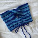 Handmade Crochet Twist Tube Top Blue Photo 1