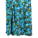 Talbots  Blue Green Floral Button Down Fit & Flare Pleated Midi Dress Size 12 Photo 3