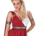 Roman Empress Women’s Greek Goddess Outfit Toga Party Red White Gold Medium NEW Photo 2