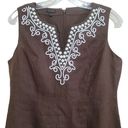 Talbots  Brown Linen Sleeveless Dress Sz 4 Photo 4