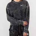 Nike  SPORTSWEAR REBEL CREWNECK GREY ACID WASH CROPPED SWEATSHIRT Photo 0