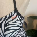 Nike  swim tank Black White animal Tankini Top Racer Back Neon Accents Size small Photo 6