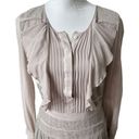 BCBGMAXAZRIA  Kadee Rose Mist 100% SILK Lace Ruffle Trim Dress Frilly Size:8 Photo 3