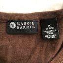 Maggie Barnes Brown argyle button up down shirt cardigan jacket 100% Acrylic Photo 2