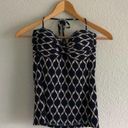 Robin Piccone  Navy Blue & White Halter Tankini Top Photo 0