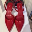 ZARA Red Leather Slingback Heels Photo 2