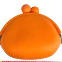 American Vintage Vintage Silicone COIN PURSE 4" Ball Top Kiss Lock Orange Change Purse Hinged Photo 3