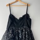 Fame and Partners Black Floral and Lace Gown Photo 7