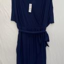 White House | Black Market  Sheath Dress Small Matte Jersey Surplice Tie Navy NEW Photo 11