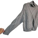 Elizabeth and James  Sweater Women Small Gray Chunky Knit High Mock Neck Casual Photo 2