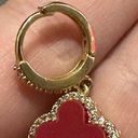 14K Gold Plated Huggie Hoop Red 4 Photo 2