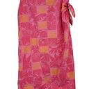 Talbots  Vintage Bright Neon Pink Orange Tropical Print Wrap Skirt Size 14 Petite Photo 0