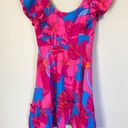 Tuckernuck  Dress XS Pink Blue Floral Cameron Eubanks Azalea Linen Preppy Wedding Photo 3