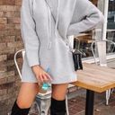 Forever 21 Hooded Sweater Hoodie Knit Mini Dress in Heather Grey Photo 0