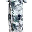 Sans Souci NWT Tropical Palm Print Off Shoulder Tie Maxi Dress 3/4 Sleeve M White F0100 Photo 9