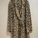 Pretty Little Thing  Taupe Snake Tie Waist Shirt Dress Sz 16 Photo 1