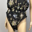 Petra Fashions Vintage  Teddy Bodysuit Lingerie Size Large Sheer Black Floral USA Photo 2