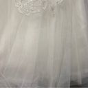 Oleg Cassini  Strapless Tulle Embellished Tea Length Ivory Wedding Gown size 6 8 Photo 10