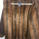 Denim & Co  Vintage Brown Denim Coat Faux Fur Lined Cuffs Collar Button Front SMALL Photo 7