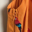 Farm Rio NWOT  Women’s Macaw Parrot Embroidered Linen Cut Out Tank Maxi Dress Photo 5