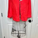 Target Merona Red Collarless Linen Cropped Balzer Jacket w/ 3/4 Sleeves Hook Closure XS Photo 5