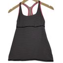 Lululemon  Satnam Tank Mini Pop Stripe Black Mink Berry Pink Lemonade Size 6 Photo 2