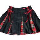 Hot Topic  Skelanimals Plaid Contrast Pleated Unicorn Skull Skirt Black Red Small Photo 7