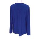 Coldwater Creek  Women's Wrap Drape Top Long Sleeve Shirt Layered Blue Large Photo 2