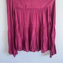 Ro & De  Womens Burgundy Tiered Lace Blouse Photo 2