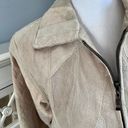 Vintage leather suede cream patchwork jacket zip up Large Photo 1