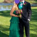 Fame and Partners Green Tiered Strapless Prom Dress Photo 0