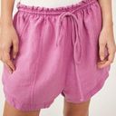 Free People Mirella Cinched Short In Pink Plum Linen Shorts Size S Photo 0