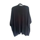 Chico's  Ruana Sweater Cardigan Black Embroidered Eyelet Oversized Poncho Size S/M Photo 4