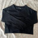 American Eagle Aerie Black Long Sleeve Crop Top  Photo 0