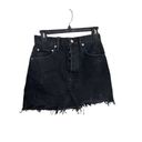 AGOLDE  Quinn High Rise Denim Skirt Distressed Cult Black Size 25 NEW Photo 1