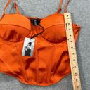 Sincerely Jules  Corset Top Orange Womens Large Spaghetti Strap Top Smocked Satin Photo 3