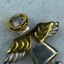 Vintage IMO 1995 Guardian Angel Pin Brooch Pendant Halo Wings Gold Silver Color Photo 9