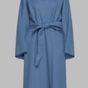 Zimmermann  Fringed Wool Coat Wrap Robe Style Trench Coat Periwinkle Blue Size 3 Photo 2