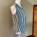 Harper  Sleeveless Striped Chambray Button Up Top Extra Small Photo 1