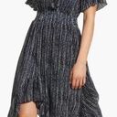 MISA Los Angeles  Patricia High/Low Midi Dress Navy Blue and White Size Medium M Photo 0