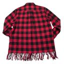 Polo NWT  Ralph Lauren Fringe-Trim Plaid Shirt in Red Black Buffalo Check XXL Photo 6