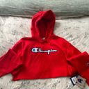 Champion Red Cropped Hoodie Photo 0