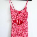 Red Floral Cut Out Romper Dress  Photo 0