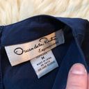 Oscar de la Renta 🌿 Navy Silk Designer Blouse Photo 2